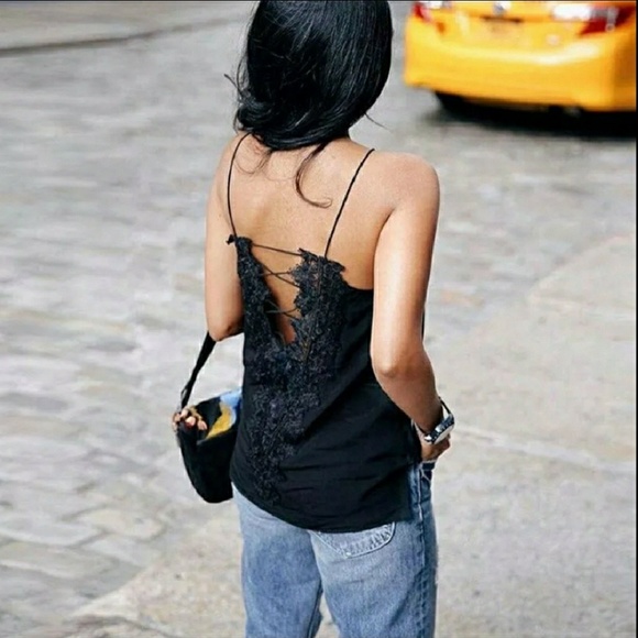 ***Black Deep V-Neck Cami - Picture 2 of 7